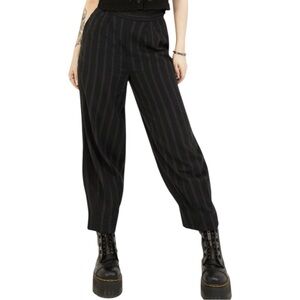 Disturbia Delores Striped Cotton Balloon Trousers size 16 in Black NWT